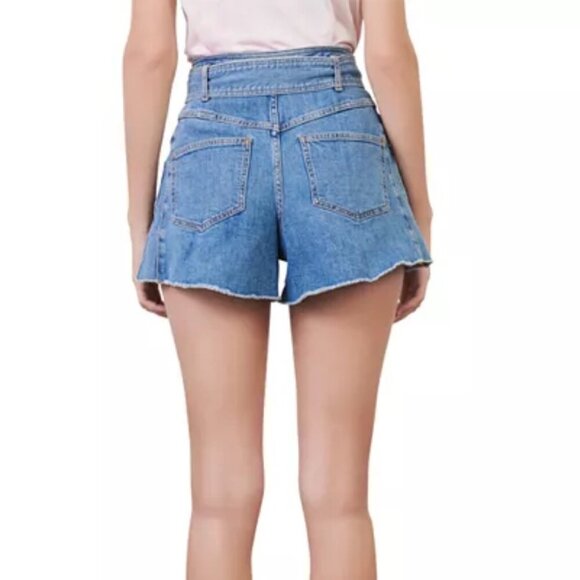 Maje Idenim High Rise Denim Short w/ Belt - Picture 3 of 10